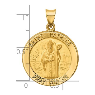 14K Yellow Gold St Patrick Medal Pendant – view 4