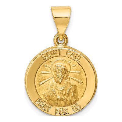 14K Yellow Gold St Paul Medal Pendant