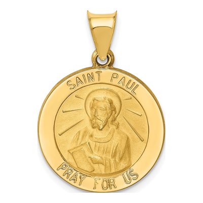 14K Yellow Gold St Paul Medal Pendant