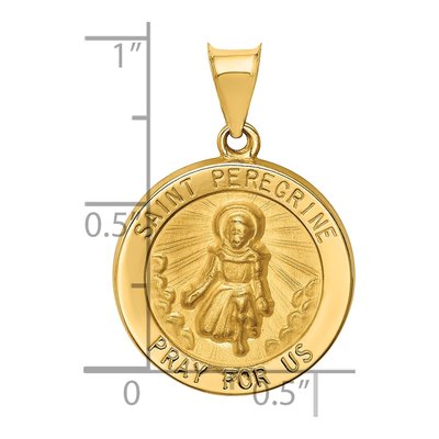 14K Yellow Gold St Peregrine Medal Pendant – view 4