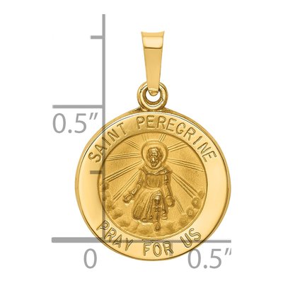 14K Yellow Gold St Peregrine Medal Pendant – view 4