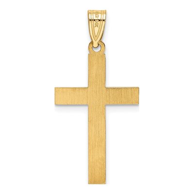 14K Yellow Gold Etched Floral Cross Pendant – view 5