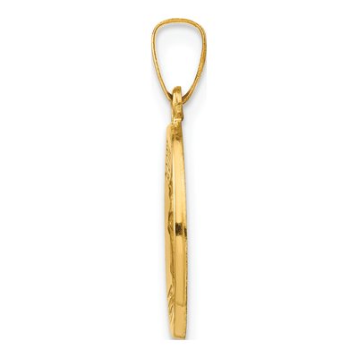 14K Yellow Gold St Raphael Medal Hollow Pendant – view 3