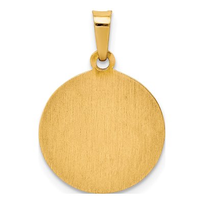 14K Yellow Gold St Raphael Medal Hollow Pendant – view 5