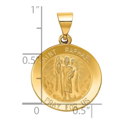 14K Yellow Gold St Raphael Medal Pendant – view 4