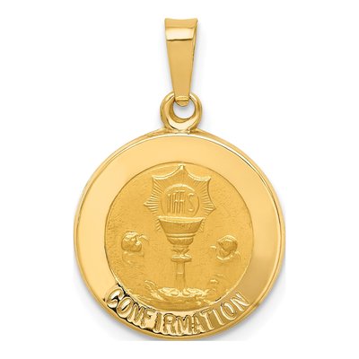 14K Yellow Gold Confirmation Medal Pendant