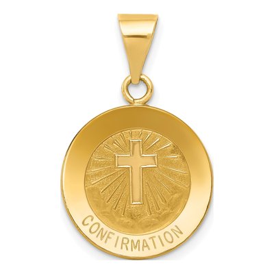 14K Yellow Gold Confirmation Cross Pendant