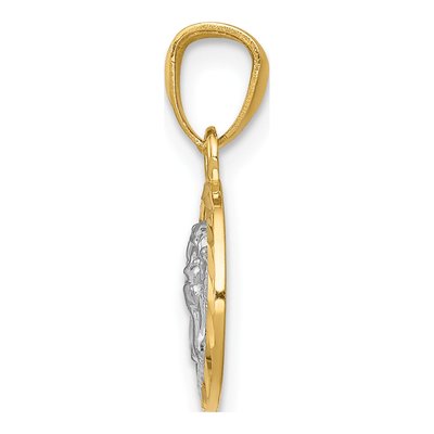 14K Yellow Gold Cherub Circle Pendant – view 3