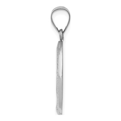 14K White Gold Miraculous Medal Oval Pendant – view 3