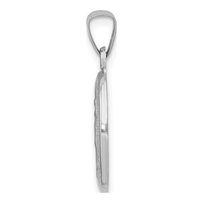 14K White Gold Miraculous Medal Oval Pendant – view 3