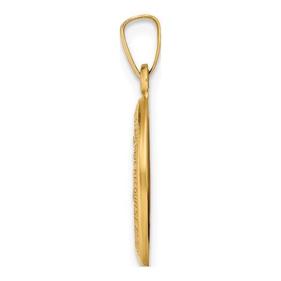 14K Yellow Gold Miraculous Medal Hollow Pendant – view 3