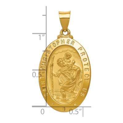14K Yellow Gold St Christopher Medal Pendant – view 4