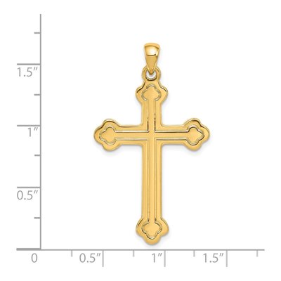 14K Yellow Gold Budded Cross Pendant – view 4