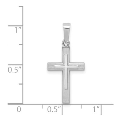 14K White Gold Latin Cross Pendant – view 4