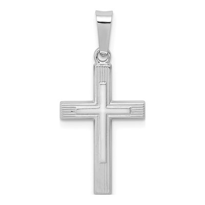 14K White Gold Latin Cross Pendant