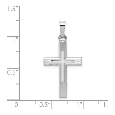 14K White Gold Latin Cross Pendant – view 4