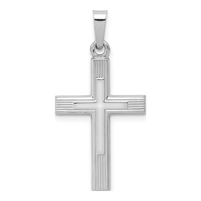 14K White Gold Latin Cross Pendant