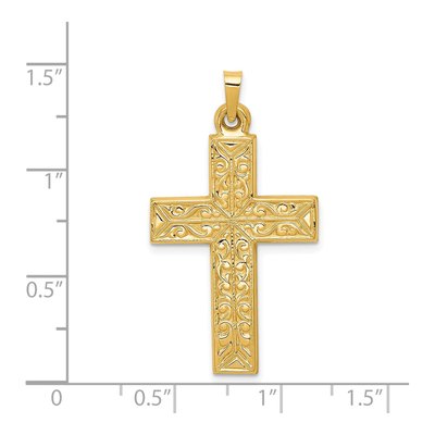 14K Yellow Gold Filigree Cross Pendant – view 4