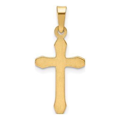 14K Yellow Gold Textured Latin Cross Pendant – view 5