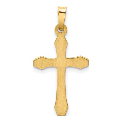 14K Yellow Gold Textured Latin Cross Pendant – view 5