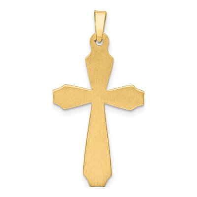14K Yellow Gold Textured Passion Cross Pendant – view 5