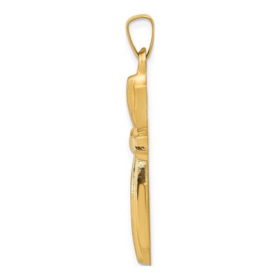 14K Yellow Gold Textured Passion Cross Pendant – view 3