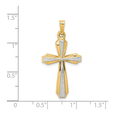 14K Yellow Gold Textured Passion Cross Pendant – view 4