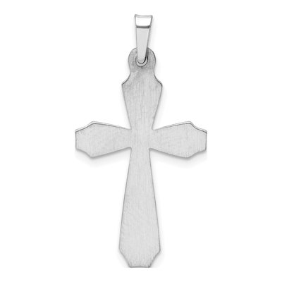 14K White Gold Textured Passion Cross Pendant – view 5