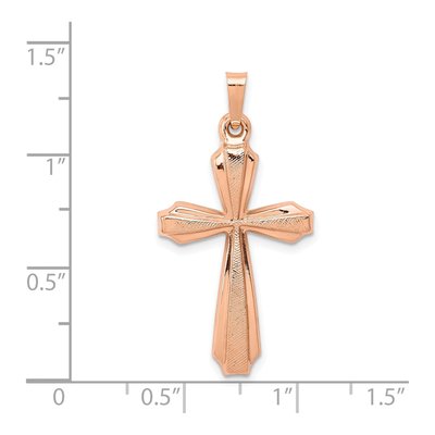 14K Rose Gold Textured Cross Pendant – view 4