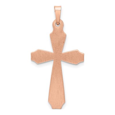 14K Rose Gold Textured Cross Pendant – view 5