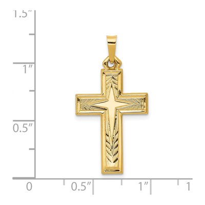 14K Yellow Gold Latin Cross Pendant – view 4