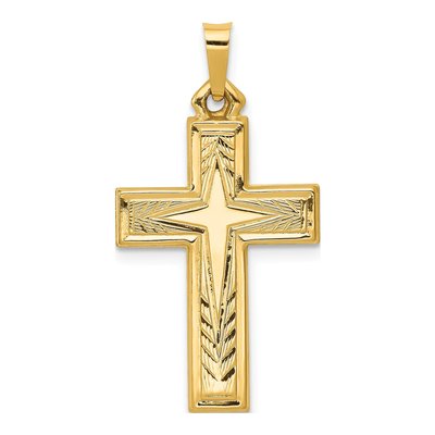 14K Yellow Gold Latin Cross Pendant
