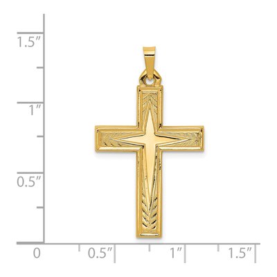 14K Yellow Gold Latin Cross Pendant – view 4