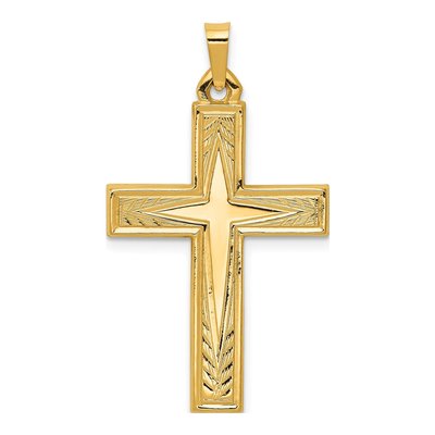 14K Yellow Gold Latin Cross Pendant