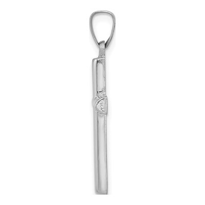 14K White Gold Hollow Latin Cross Pendant – view 3