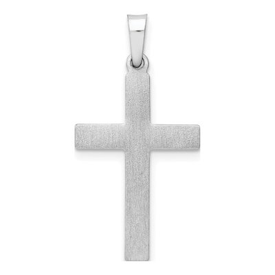 14K White Gold Hollow Latin Cross Pendant – view 5