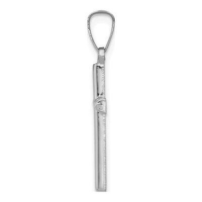 14K White Gold Hollow Latin Cross Pendant – view 3