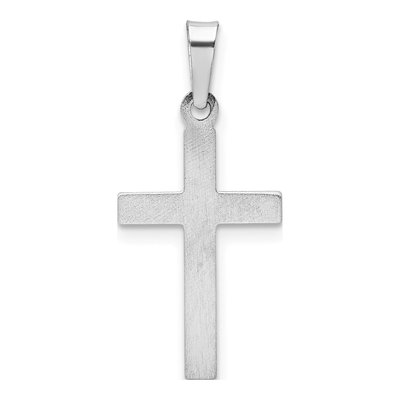 14K White Gold Hollow Latin Cross Pendant – view 5