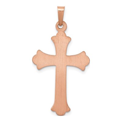 14K Rose Gold Fleur de Lis Cross Pendant – view 5