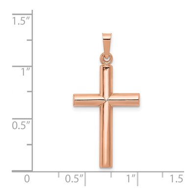 14K Rose Gold Hollow Cross Pendant – view 4