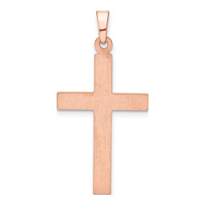 14K Rose Gold Hollow Cross Pendant – view 5
