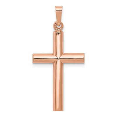 14K Rose Gold Hollow Cross Pendant