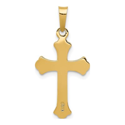 14K Yellow Gold Fleur de Lis Cross Pendant – view 5