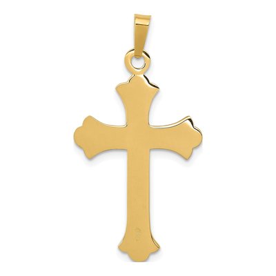14K Yellow Gold Fleur de Lis Cross Pendant – view 5