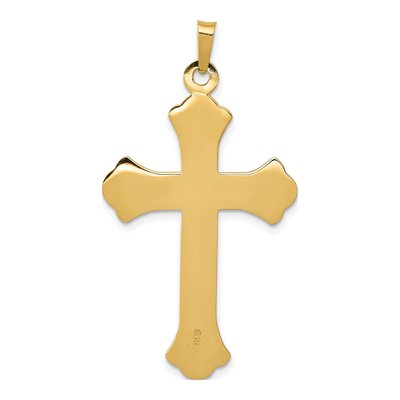 14K Yellow Gold Fleur de Lis Cross Pendant – view 5