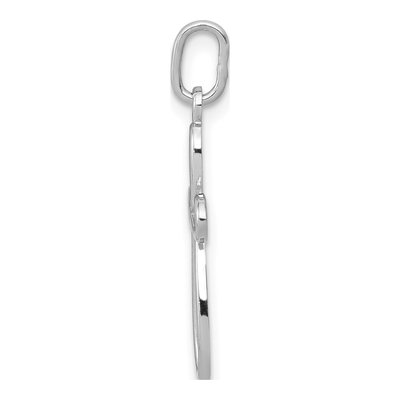 14K White Gold Small Ribbon Cross Pendant – view 3