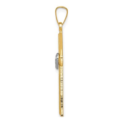 14K Two-Tone Gold Latin Cross Pendant – view 3