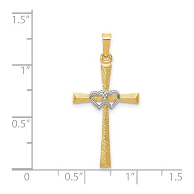 14K Two-Tone Gold Latin Cross Pendant – view 4