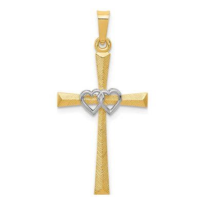 14K Two-Tone Gold Latin Cross Pendant