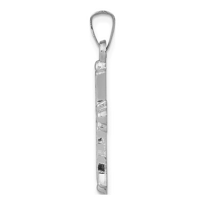 14K White Gold Fleur de Lis Cross Pendant – view 3